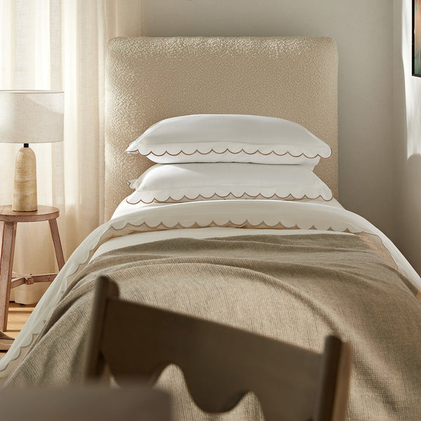 Magda Fold-Out Twin Bed in an Ottoman, Beige Boucle