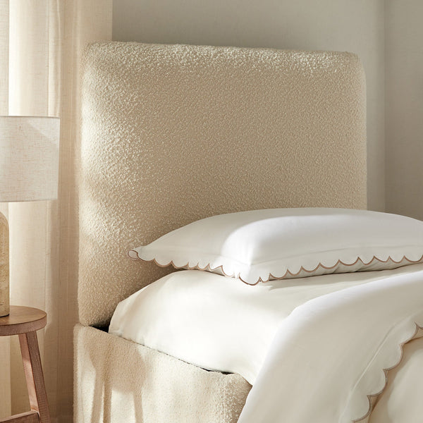 Magda Fold-Out Twin Bed in an Ottoman, Beige Boucle