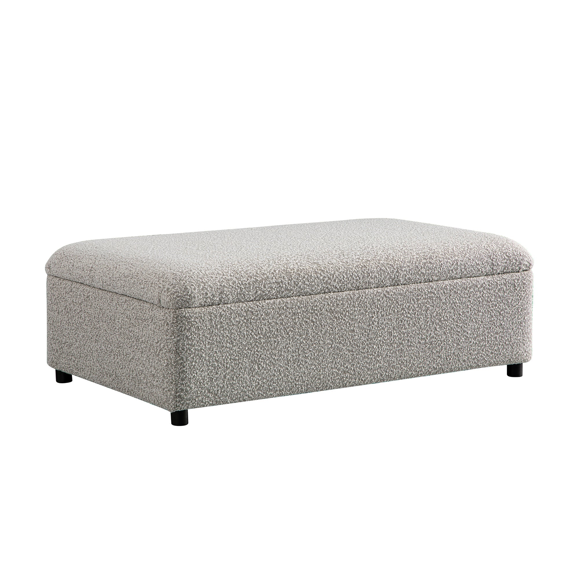 Magda Fold-Out Full Bed in an Ottoman, Mist Gray Boucle
