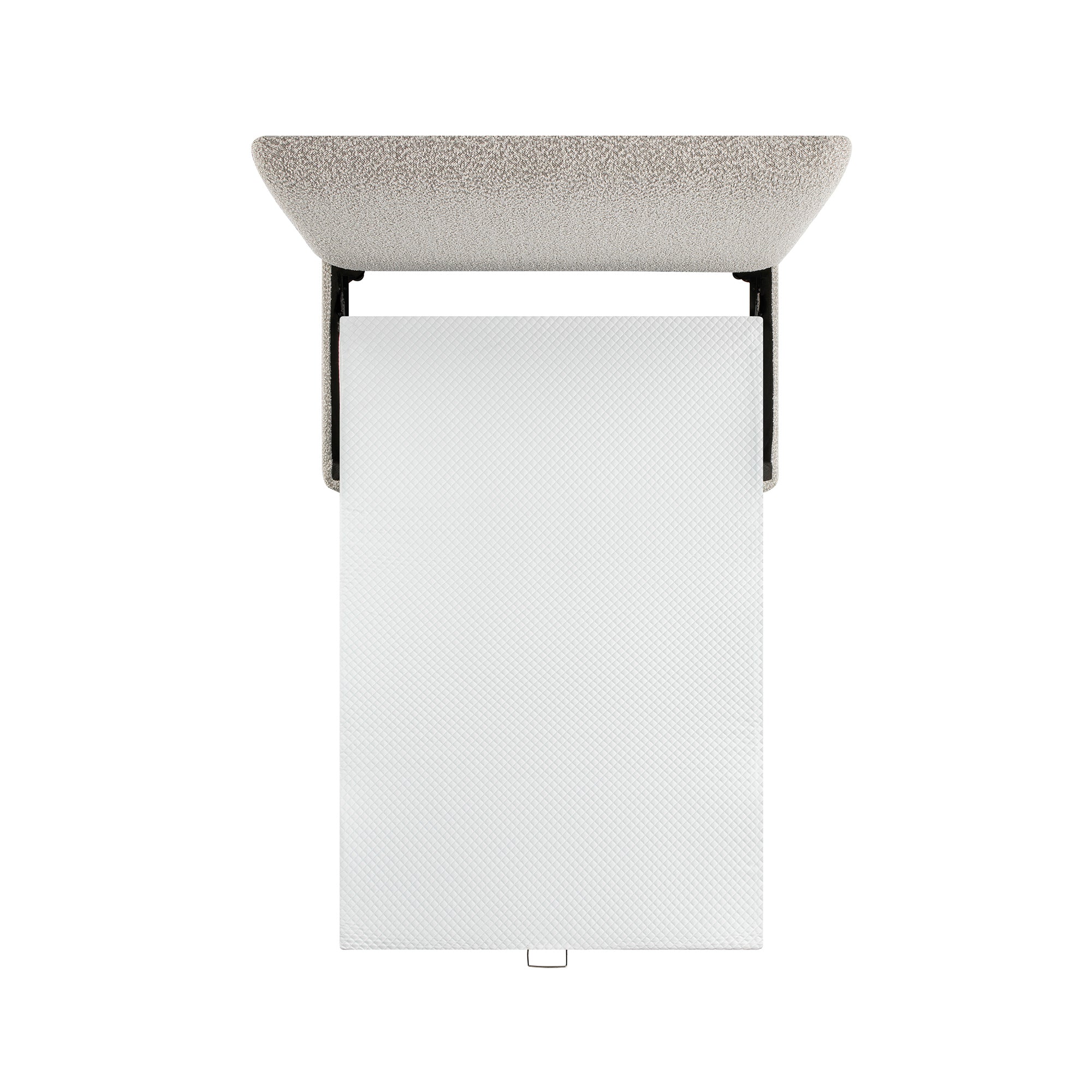 Magda Fold-Out Full Bed in an Ottoman, Mist Gray Boucle