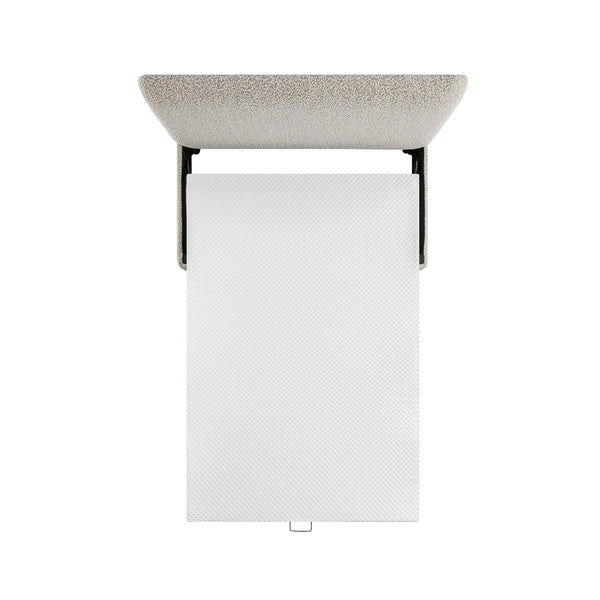 Magda Fold-Out Full Bed in an Ottoman, Mist Gray Boucle