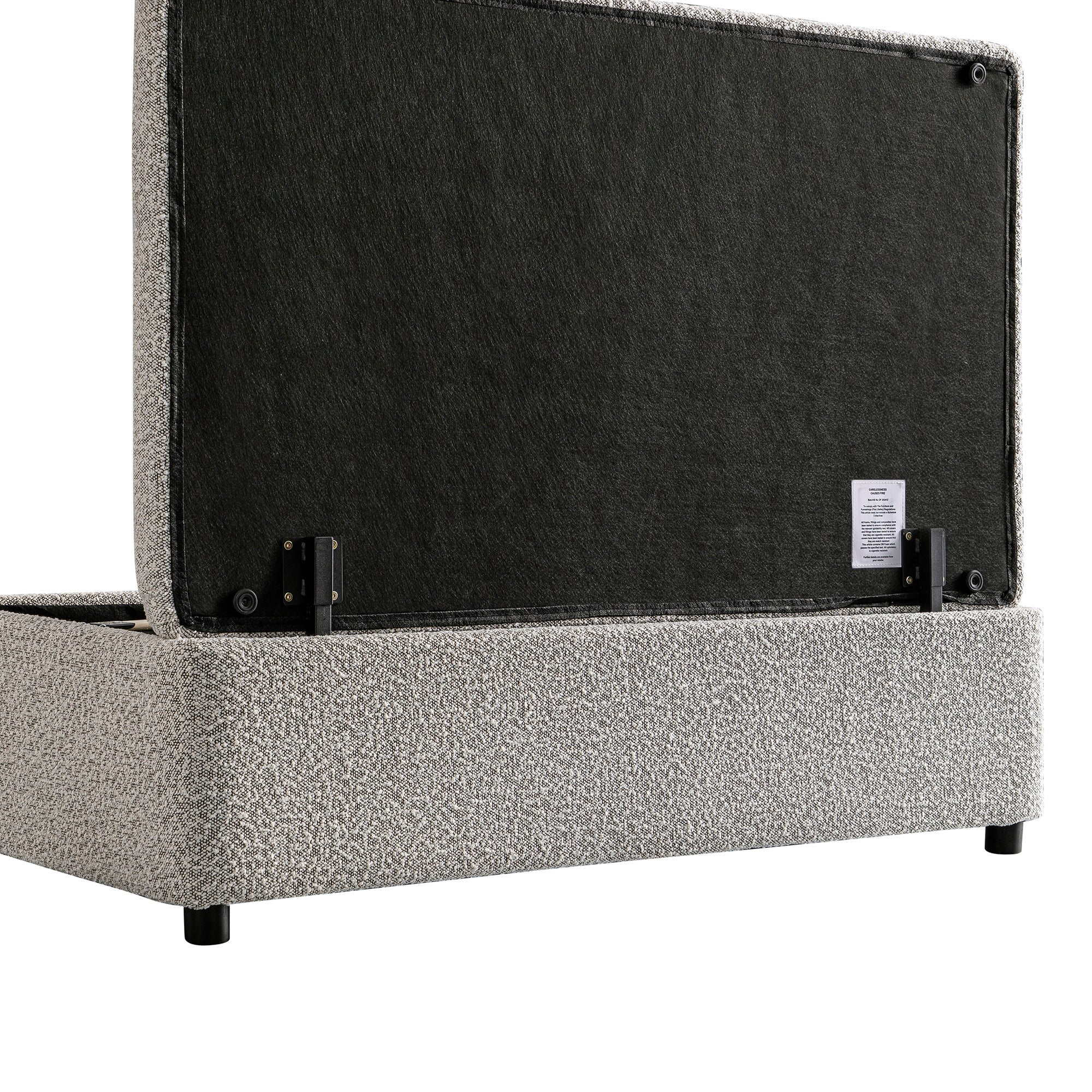 Magda Fold-Out Full Bed in an Ottoman, Mist Gray Boucle
