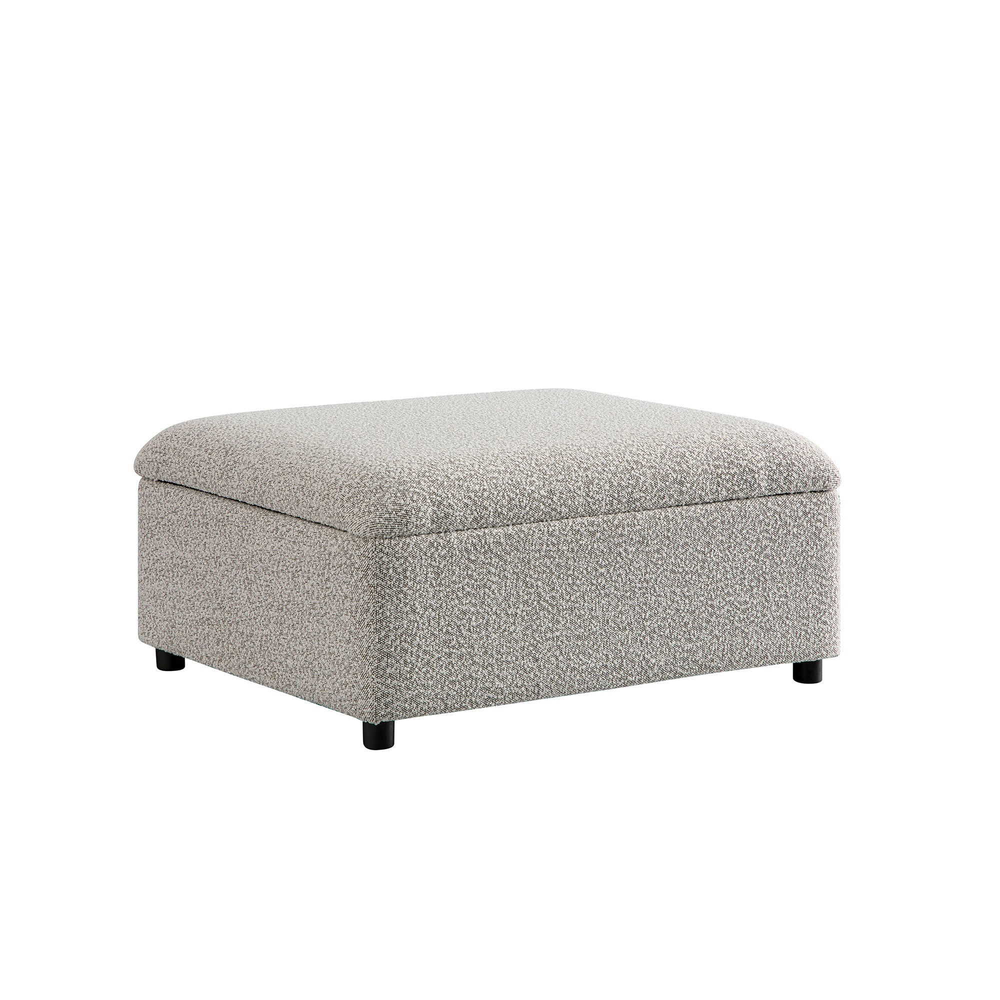 Magda Fold-Out Twin Bed in an Ottoman, Mist Gray Boucle