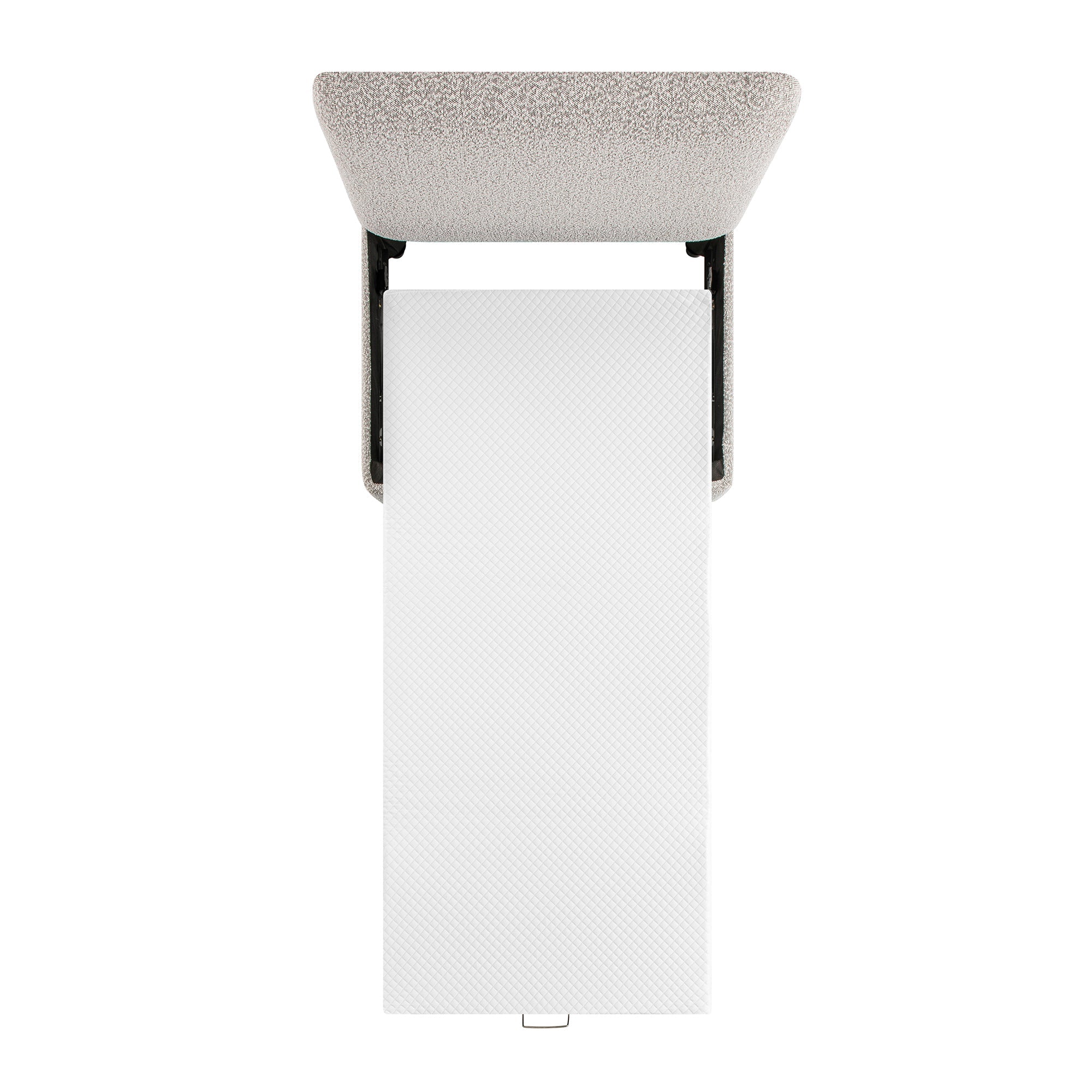 Magda Fold-Out Twin Bed in an Ottoman, Mist Gray Boucle