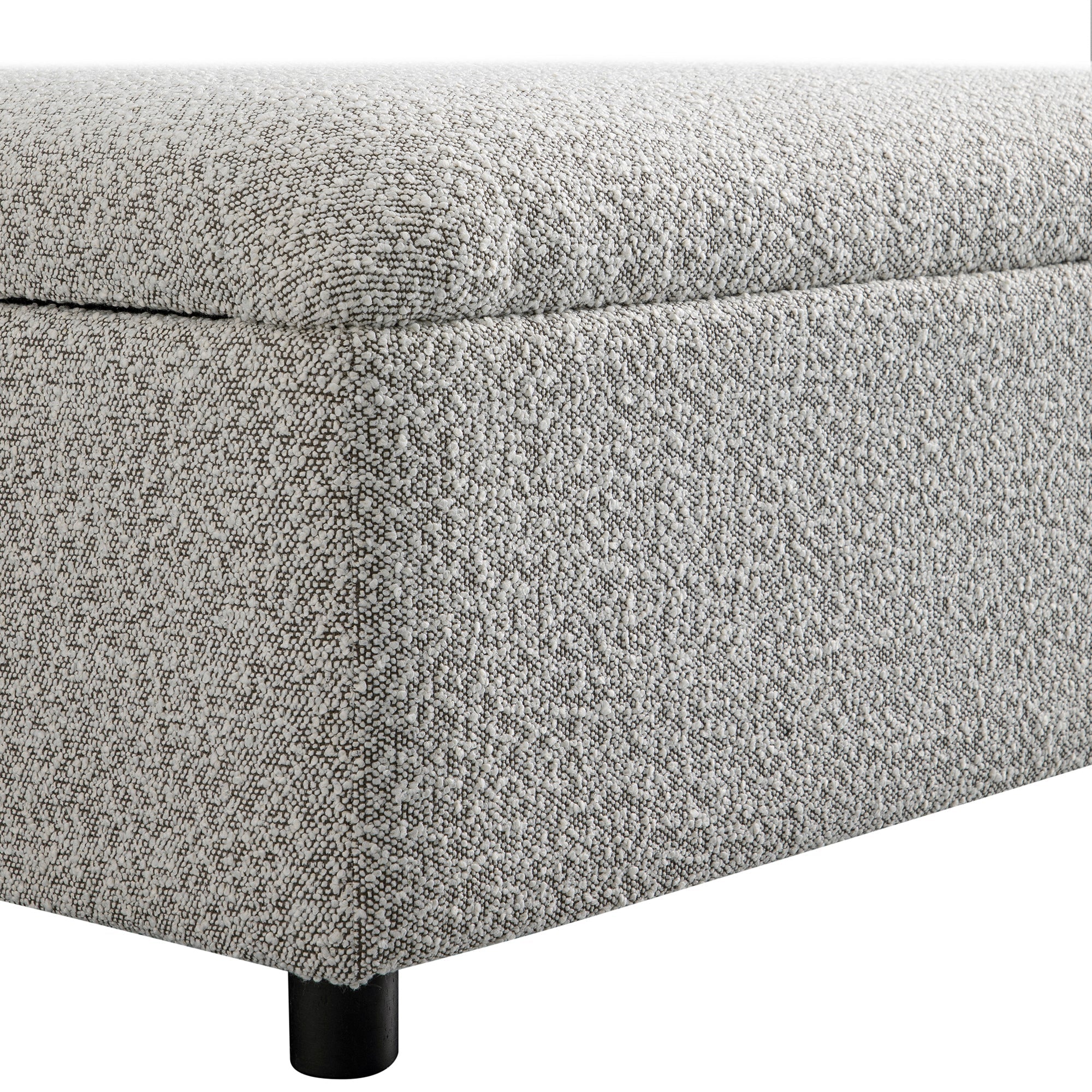 Magda Fold-Out Twin Bed in an Ottoman, Mist Gray Boucle