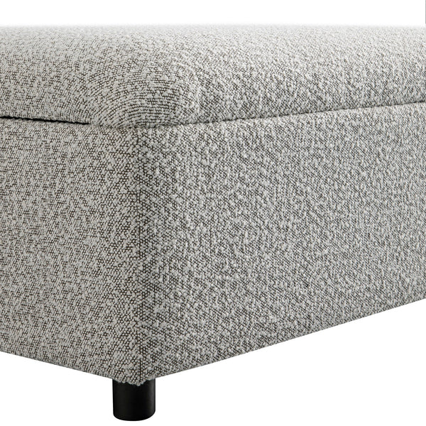 Magda Fold-Out Twin Bed in an Ottoman, Mist Gray Boucle