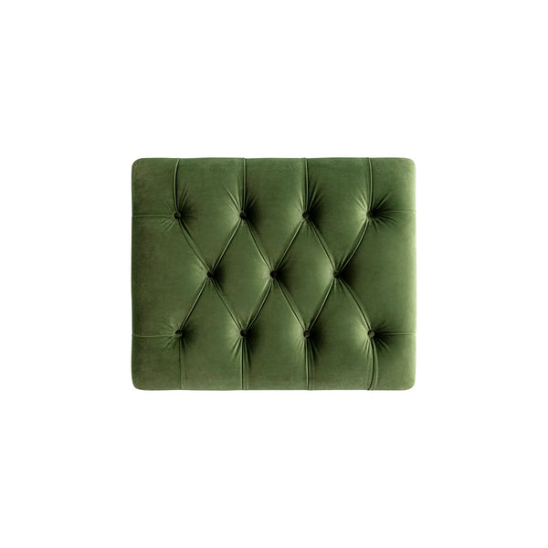 Portland Twin Buttoned Fold-Out Bed in Ottoman, Moss Green Velvet