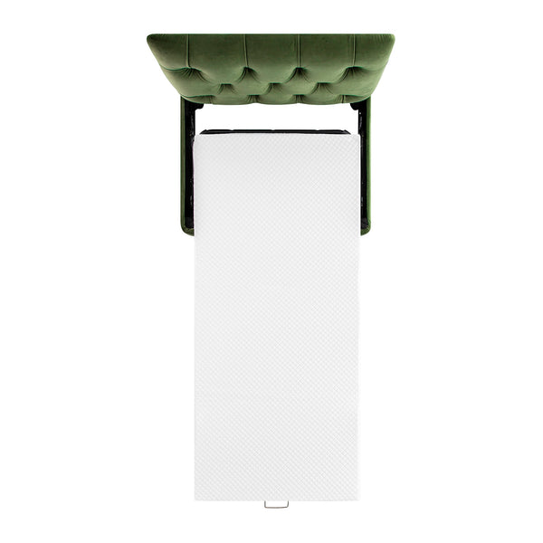 Portland Twin Buttoned Fold-Out Bed in Ottoman, Moss Green Velvet