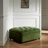Portland Twin Buttoned Fold-Out Bed in Ottoman, Moss Green Velvet