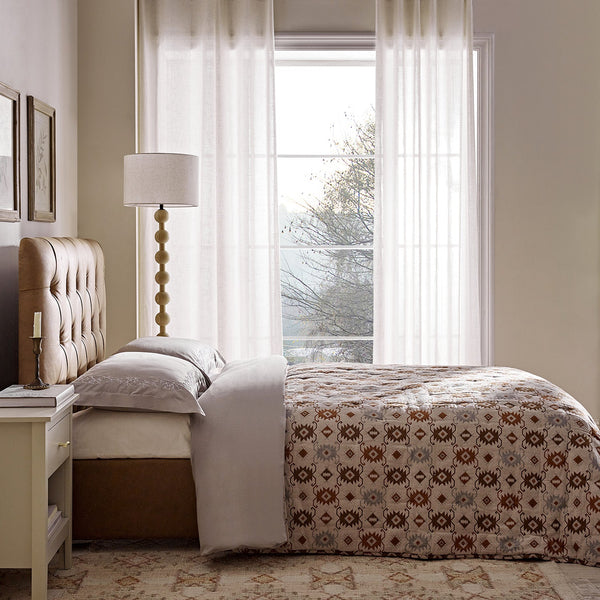 Portland Full size Buttoned Fold-Out Bed in Ottoman, Tan Faux Suede