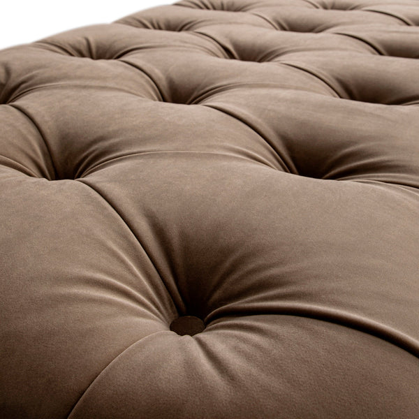 Portland Full size Buttoned Fold-Out Bed in Ottoman, Mink Velvet