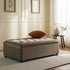Portland Full size Buttoned Fold-Out Bed in Ottoman, Mink Velvet