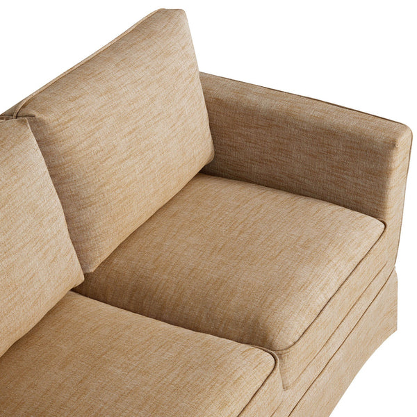 Fitz Skirted 2-Seater Sofa, Apricot Linen Blend