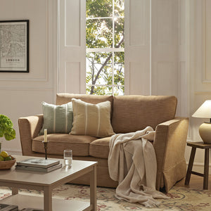 Fitz Skirted 2-Seater Sofa, Apricot Linen Blend