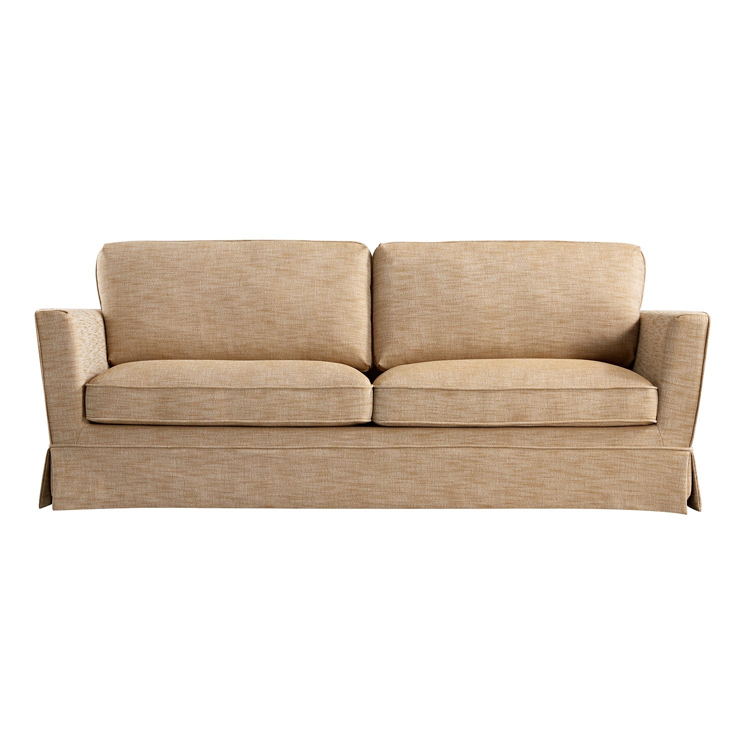 Fitz Skirted Large 3-Seater Sofa, Apricot Linen Blend