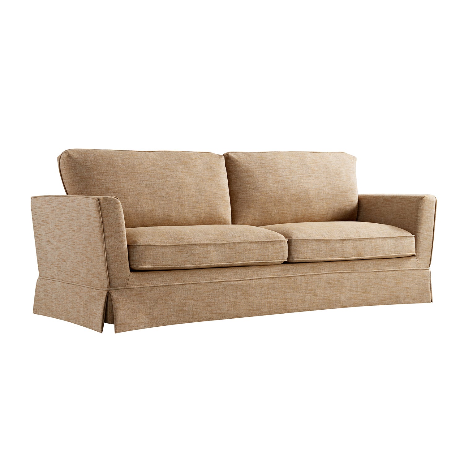 Fitz Skirted Large 3-Seater Sofa, Apricot Linen Blend