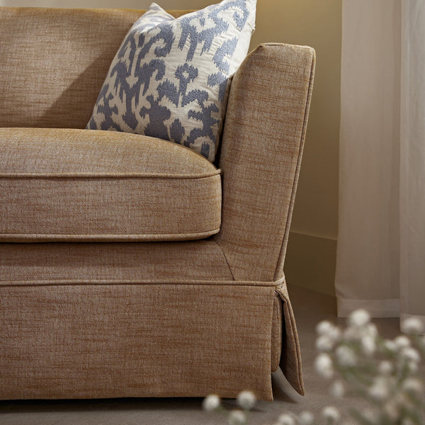 Fitz Skirted Loveseat, Apricot Linen Blend