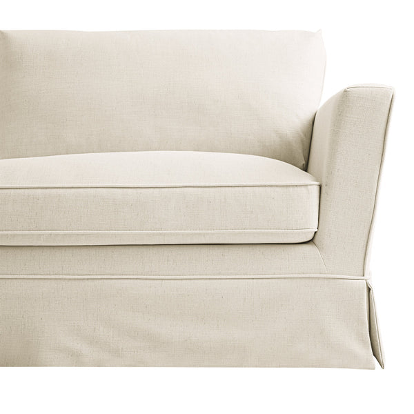 Fitz Skirted Large 3-Seater Sofa, Oatmeal Linen Blend