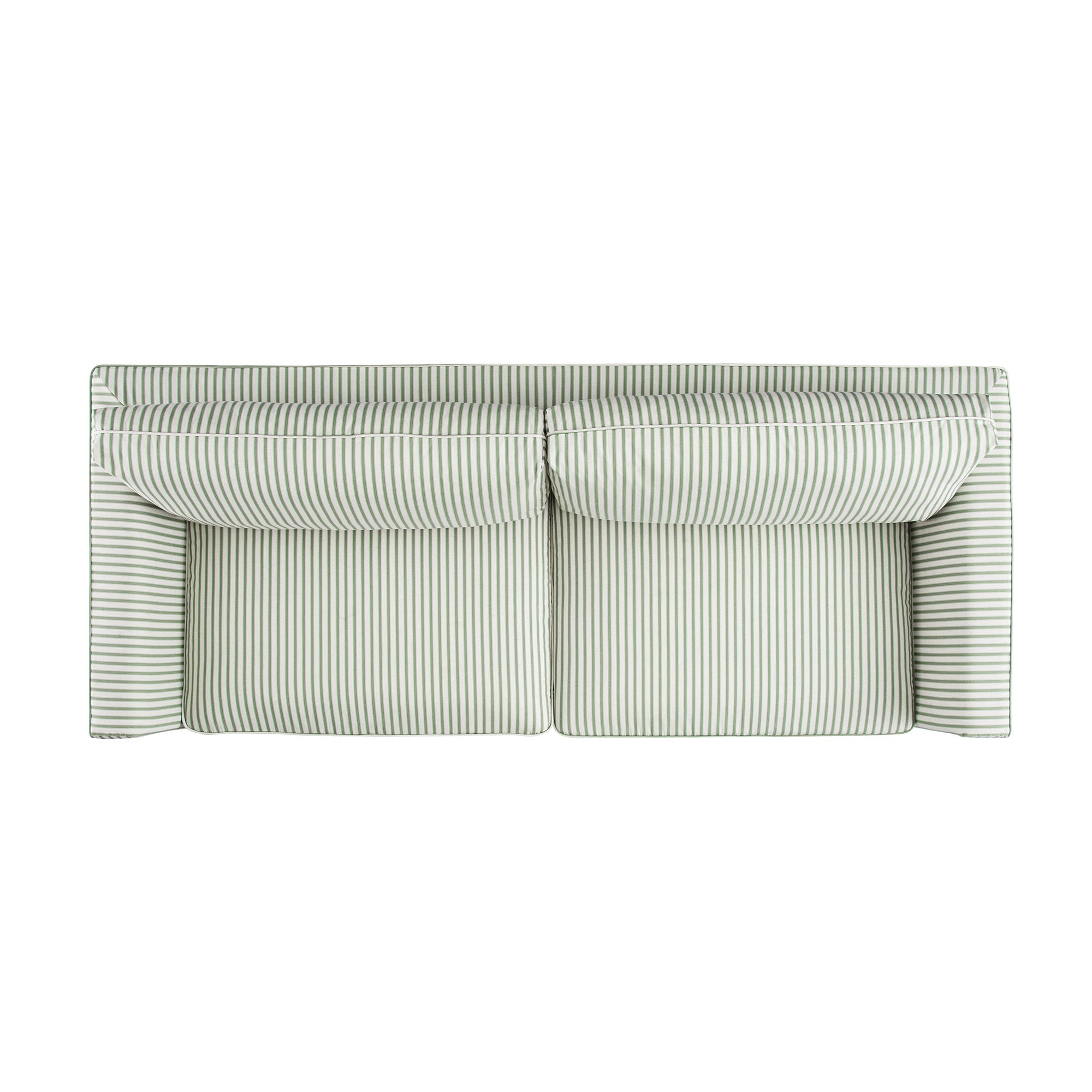 Fitz Skirted Large 3-Seater Sofa, Sage Striped Linen Blend