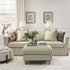 Fitz Skirted Large 3-Seater Sofa, Sage Striped Linen Blend