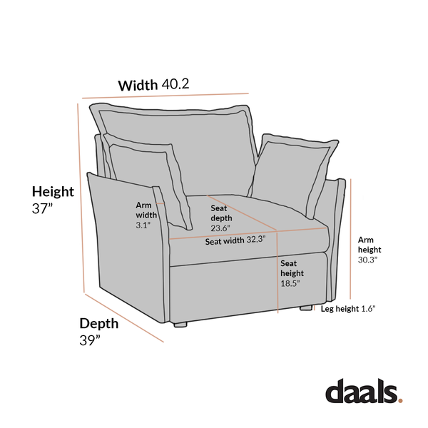 Byron Pillow Edge Beige Fabric Sectional Sofa, 1-Seater