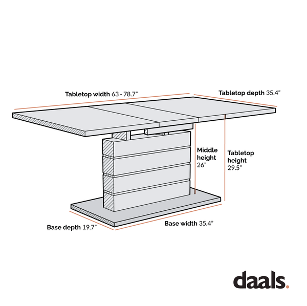 Hayne High Gloss 6 to 8 Seater White Extending Dining Table