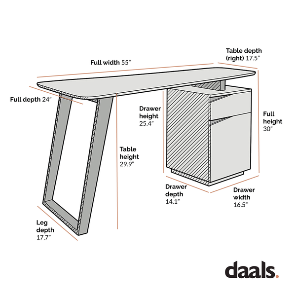 Soren Oak and White Desk with Cupboard