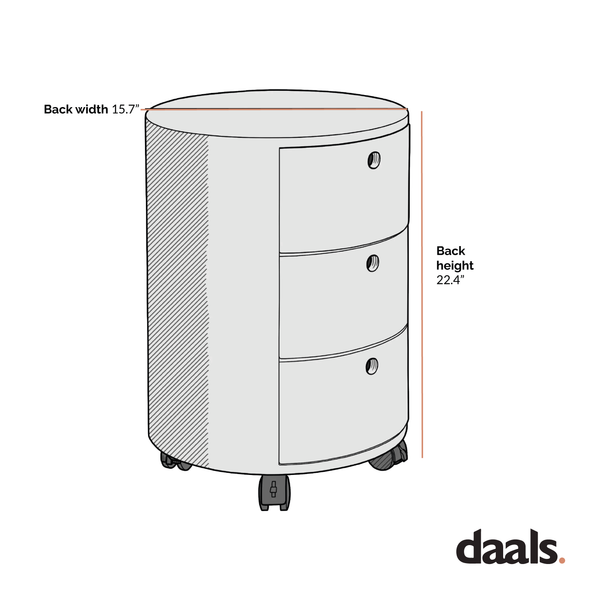 DOLIO Drum Chest 3 Drawer Nightstand in Oak