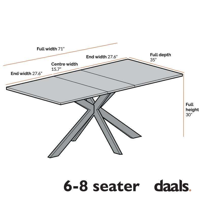 Varden White Ceramic Extending Dining Table