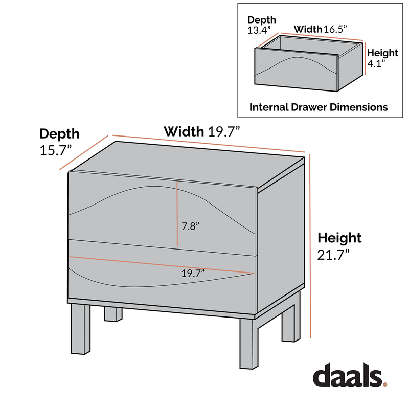 Moriko 2 Drawer Nightstand