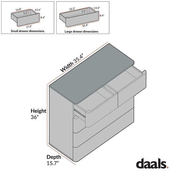 Agnes Curved Edge 5 Drawer Dresser, Natural