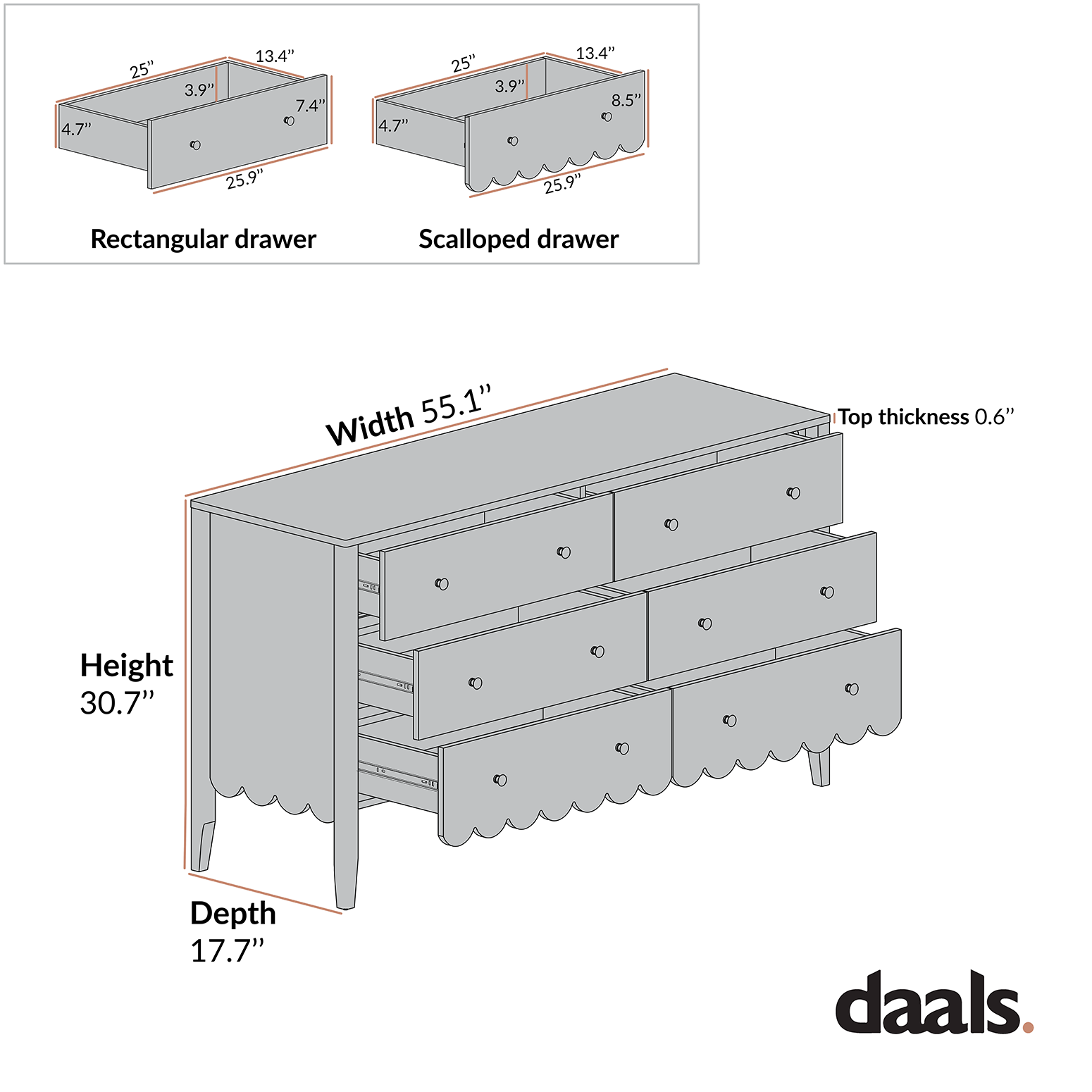 average dresser size Furniture of America Ellington Natural Oak Queen Bedroom Set one_size in Brown inspired metal accents Henley Scalloped Edge 6 Drawer