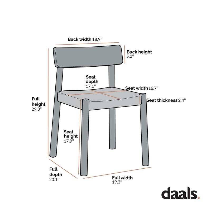 Ditton Set of 2 Elm Wood and Jute Dining Chairs, Natural