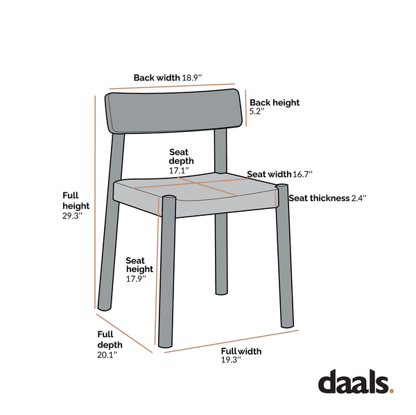 Ditton Set of 2 Elm Wood and Jute Dining Chairs, Natural