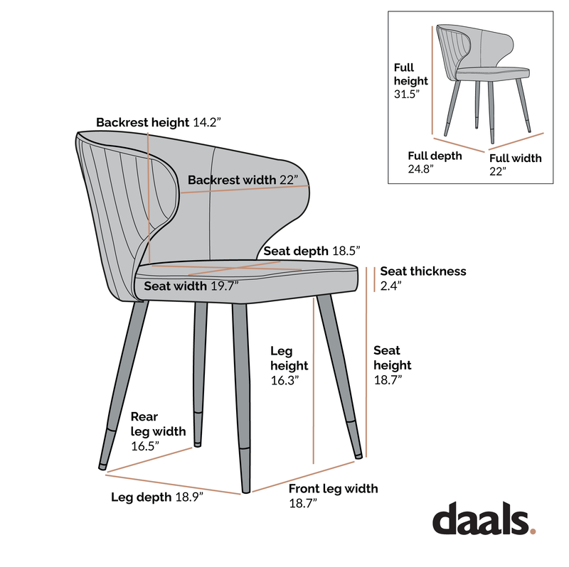 Langham Set of 2 Gray Woven Fabric Carver Dining Chairs with Fluted Back