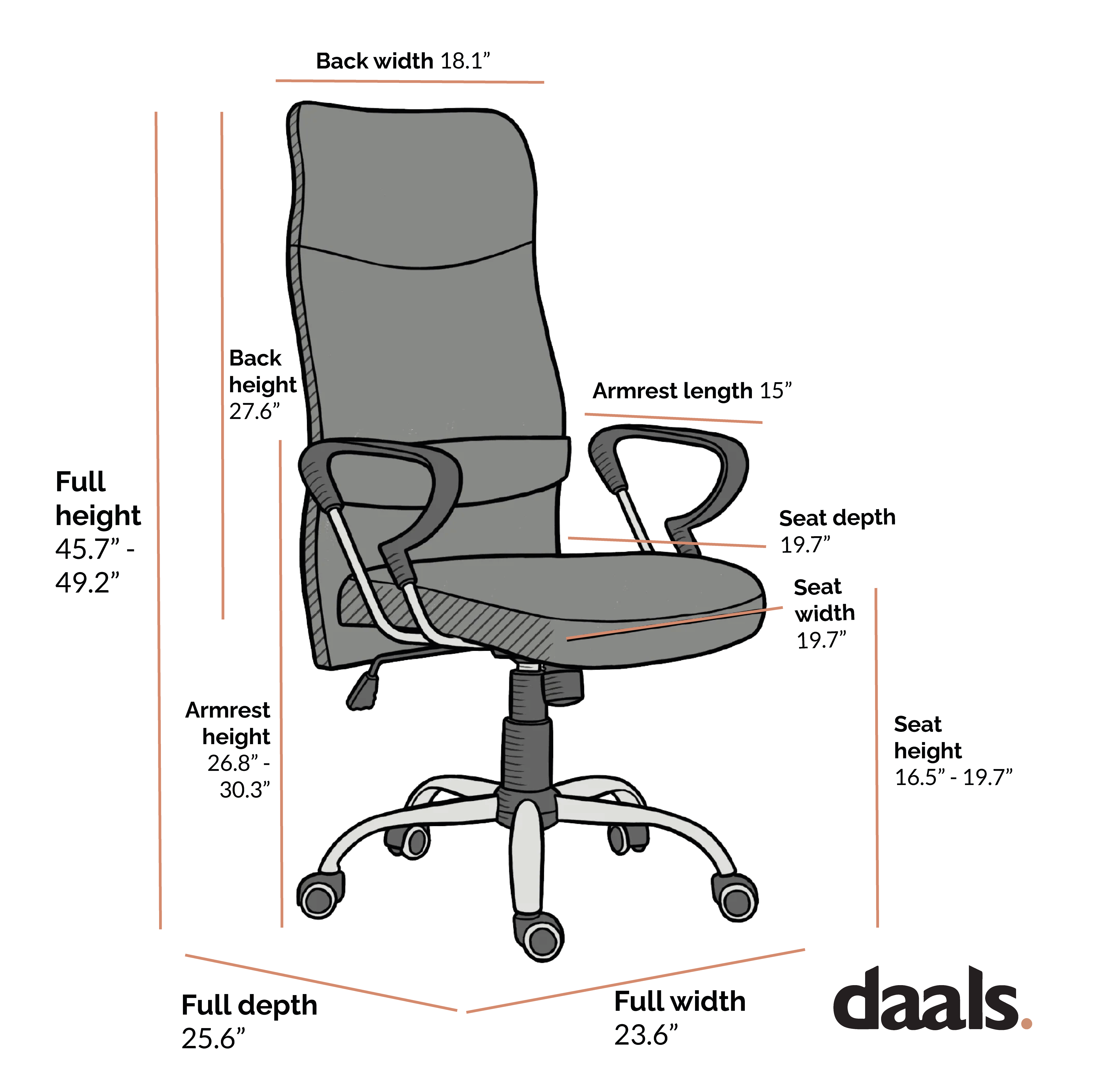 Office Chair Specifications.pdf Sleek Design High Back Mesh Fabric Swivel Office Chair with Chrome Bas ...