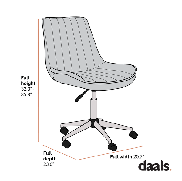 Cala Vintage Grey PU Leather Desk Chair Swivel Chair with Chrome Feet