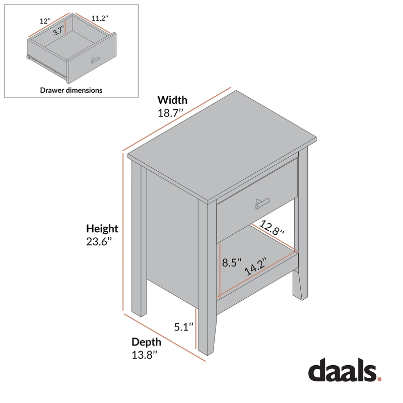 Oakham 1-Drawer Nightstand, Rattan Yellow
