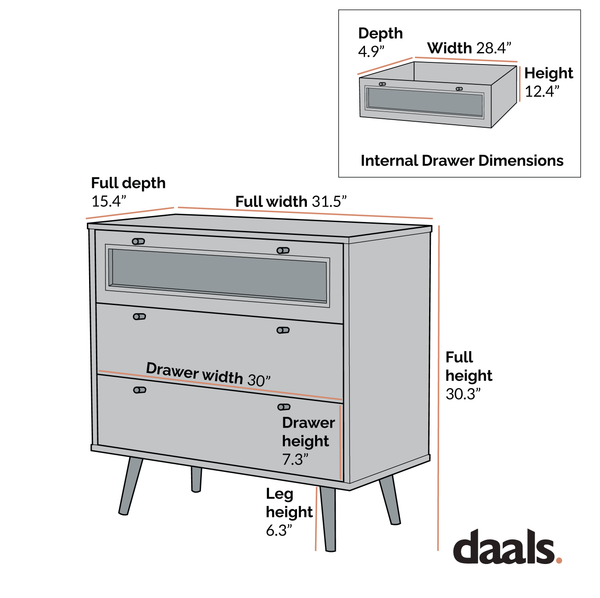 Anya Woven Rattan 3 Drawer Dresser in Natural