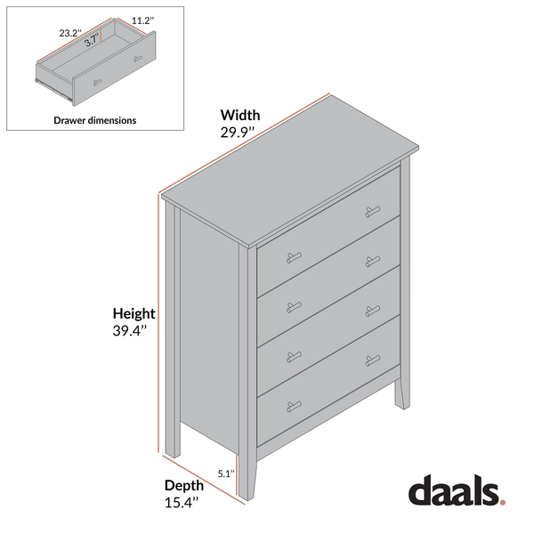 Oakham 4-Drawer Dresser, Nude Pink