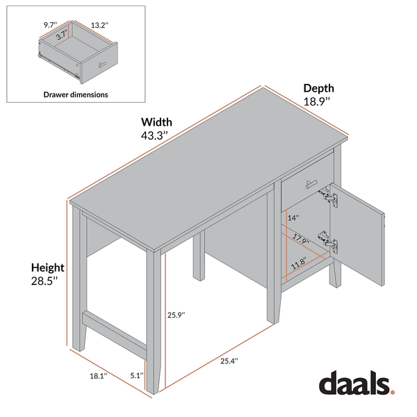 Oakham Writing Desk, Nude Pink