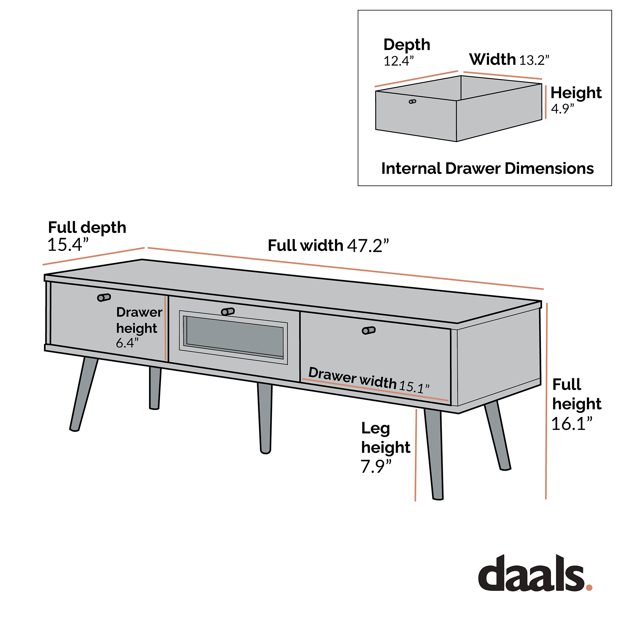 Anya Woven Rattan 3-Drawer TV Unit in White | daals.com