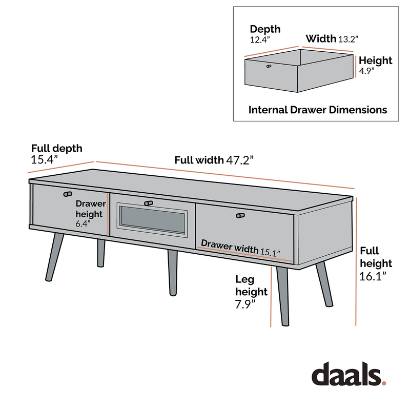 Anya Woven Rattan 3-Drawer TV Unit in Mint