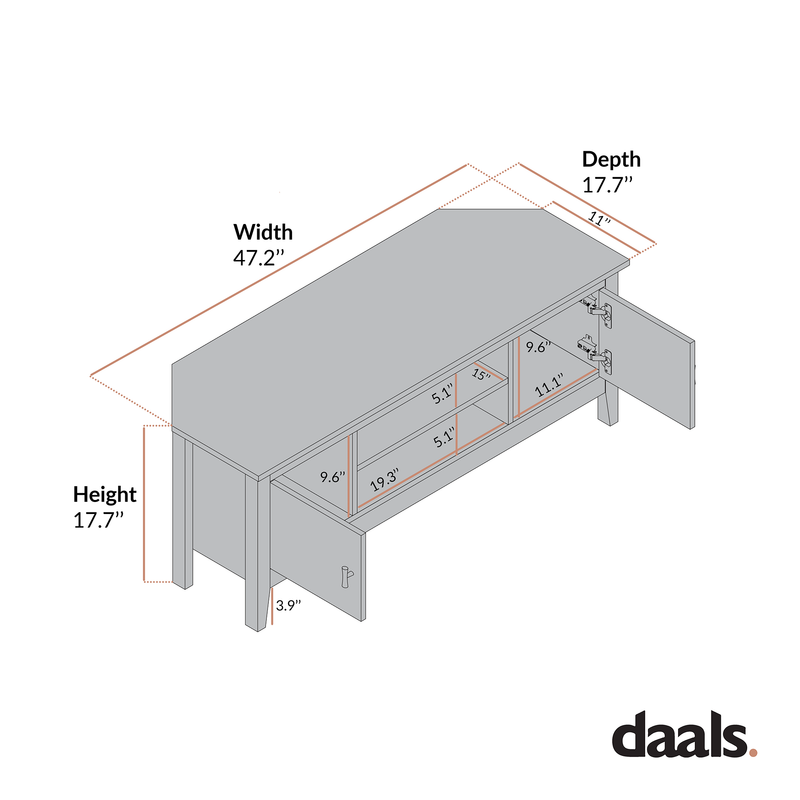 Oakham 47" Wide Corner Media Unit, Rattan Yellow