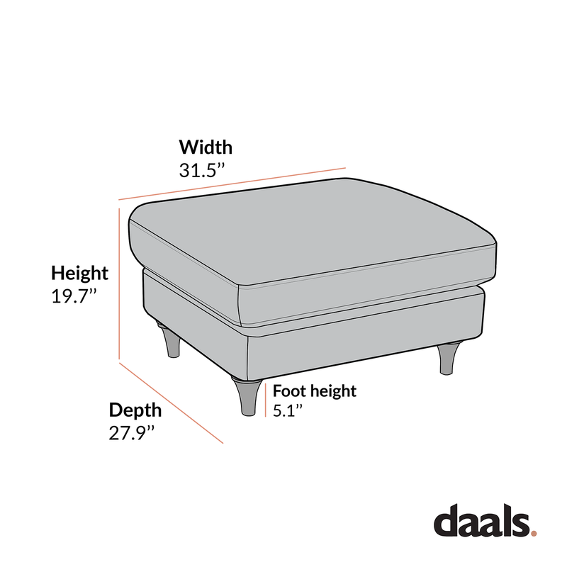 Daphnis Cinnamon Velvet Sofa, Footstool