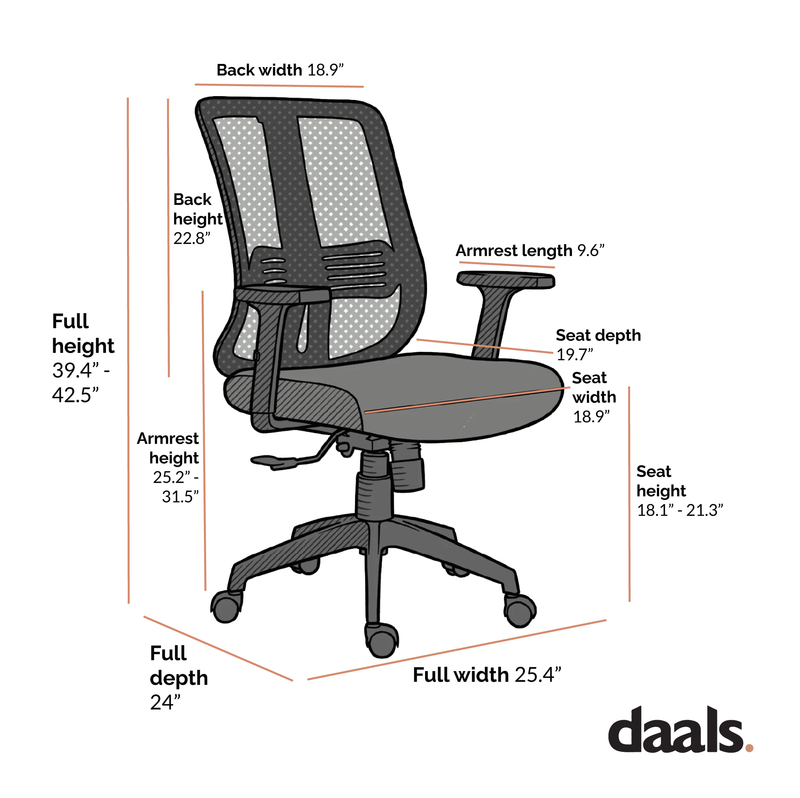Black Mesh Medium Back Executive Office Chair Swivel Desk Chair with Synchro-Tilt, Adjustable Armrests