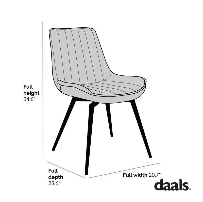 Cala Set of 2 Gray PU Leather Dining Chairs
