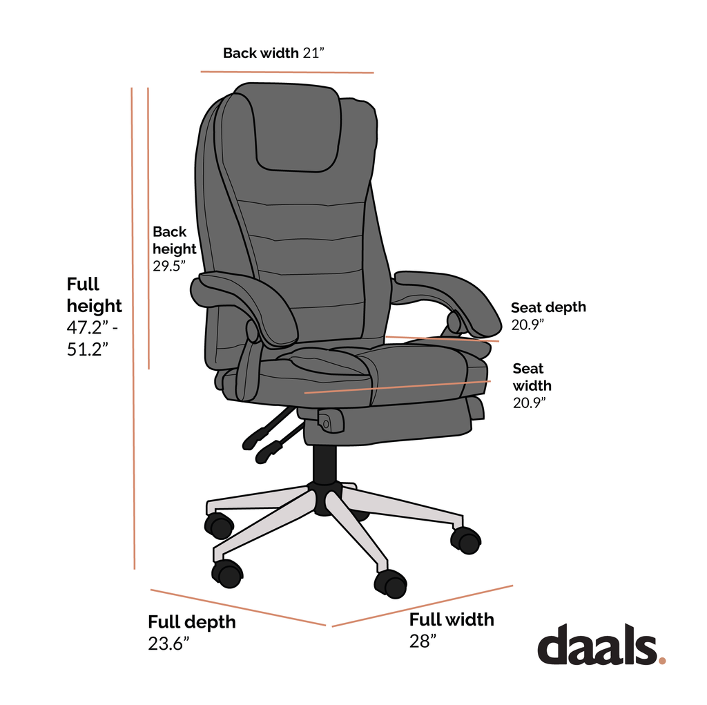 Executive Reclining Computer Desk Chair with Footrest, Headrest and Lu ...