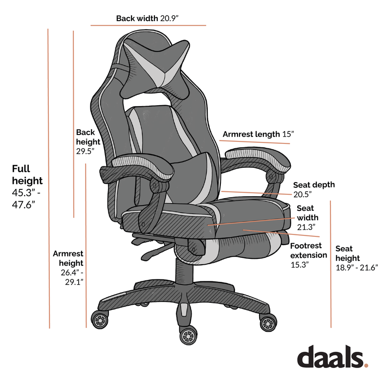 High Back Recliner Gaming Swivel Chair with Footrest
