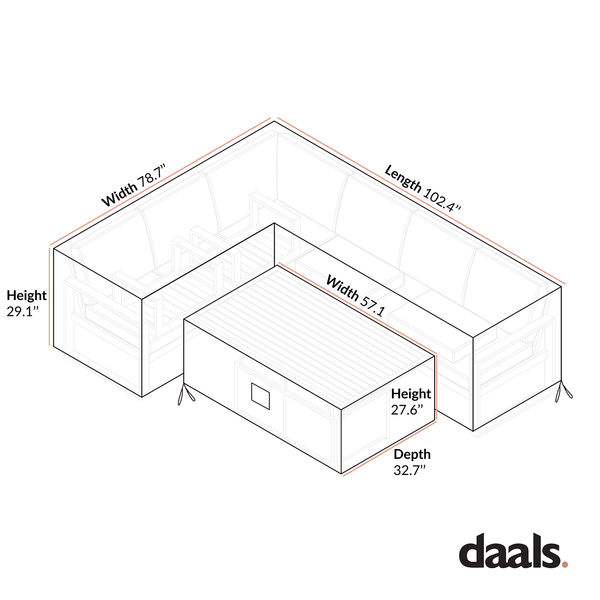 Cover for Albany Aluminium Large Corner Casual Dining Set